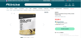 Boisson Protéinée Domyos Whey Isolate Vanille 900g à 25€