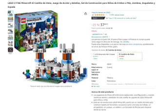 Set Lego Minecraft El Castillo de Hielo por 37,49€ (36,71€ miravia)