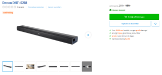 Denon DHT-S218 soundbar voor €199 bij Coolblue