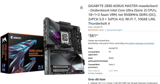 Gigabyte Z890 Aorus Master, ATX, S1851 voor €381,05 bij Amazon