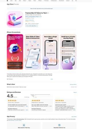 Transcribe AI Voice to Text IOS Gratis