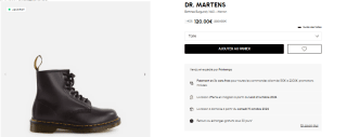 DR. MARTENS Bottines Burgundy 1460 - Marron à 120€