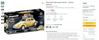 Playmobil Volkswagen Beetle Edición Especial por $697 en Amazon