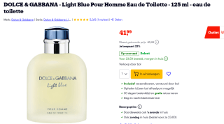 Dolce & Gabbana Light Blue pour Homme Eau de Toilette Spray 125 ml voor €41,99 bij Bol