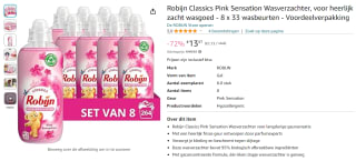 Robijn Pink Sensation wasverzachter 8x 33 wasbeurten voor €13,87
