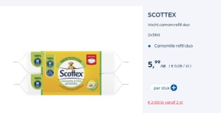 2x38 stuks Scottex vochtig toiletpapier voor €2 per pak bij Collect & Go