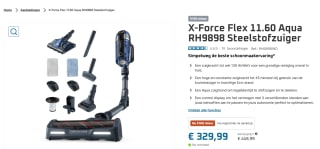 Rowenta X-Force Flex 11.60 Aqua RH9890 Steelstofzuiger voor €211,96 na cashback bij Rowenta