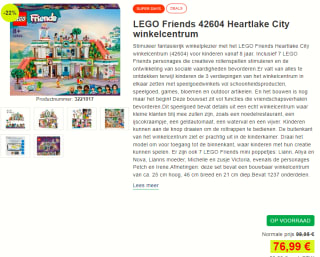 LEGO Friends - Heartlake City Shopping Mall voor €76,99 bij Proshop