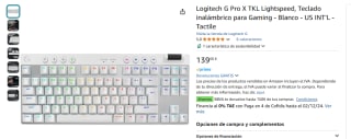 Logitech G Pro X TKL Lightspeed, Teclado inalámbrico Gaming por 139€