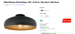 EGLO Mogano Plafondlamp - E27 - Ø 40 cm voor €48 met Bol select