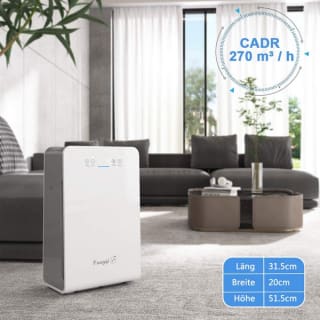 Purificador de aire HEPA con modo automática ionizador CADR 270 m³/h 8 temporizadores a 66,15€