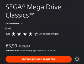 SEGA® Mega Drive Classics™ voor €5,99 in de PlayStation store