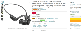 Audífonos SoundPeats Runfree Lite 2 por $719 en Amazon