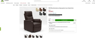 Sillón Relax Reclinable con Reposapiés de Cuero Polipiel por 176,90€
