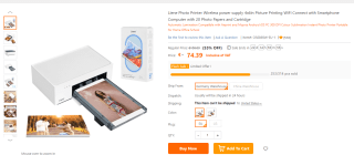 Liene Wireless Instant fotoprinter voor €74,39 bij Tomtop
