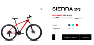 Bicicleta Sierra 29 por $7,499 en Alubike