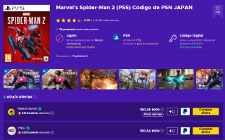 Marvel's Spider-Man 2 PS5 por $181 en Eneba