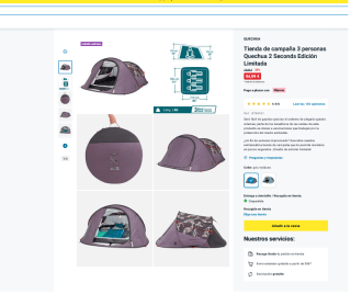 Tienda de campaña Quechua 2 Seconds Edición Limitada 3 personas a tan solo 54,99€