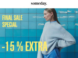 15% extra korting op de sale van Someday