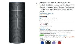 Altavoz Ultimate Ears Boom 4 Bluetooth portátil Resistente al Agua con Sonido de 360 Grados por solo 88,43€