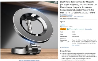 LISEN Auto Telefoonhouder Magsafe [24 Super Magneet] voor €14,29 bij Amazon