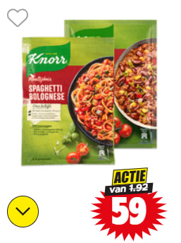 Knorr maaltijdmix of soep voor €0,59 bij Dirk