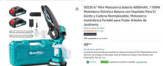 Mini Motosierra Bateria 4000mAh SEESII 6'' por 34,99€