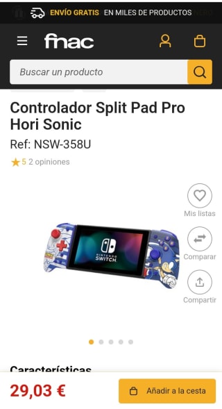 Controlador Split Pad Pro Hori Sonic por 29,03€ (socios)