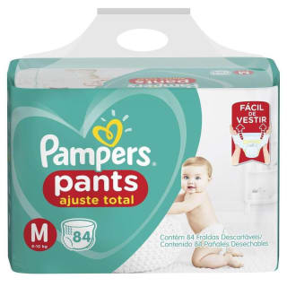 Fralda Descartável da Pampers, tamanho M com 84 uni - R$ 82,49