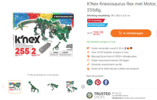 K'Nex Knexosaurus Rex met Motor, 255dlg. voor €25 bij Lobbes