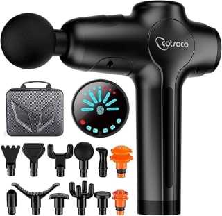 Pistola de masaje muscular súper silencioso con 12 cabezales por 21,59€