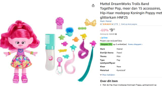 Trolls 3 Band Together Hair-Tastic Queen speelset voor €9,25 bij Amazon