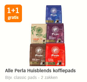 Alle Perla Huisblends koffiepads met 1+1 gratis bij de AH