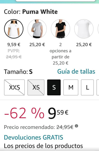 Puma Camiseta para mujer por 9,59€.