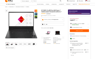HP OMEN 16-xf0015ns AMD Ryzen 7 7840HS 32GB 1TB SSD RTX 4070 16.1" por 1,429€