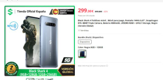 Móvil Black Shark 4 8/128GB por 274€