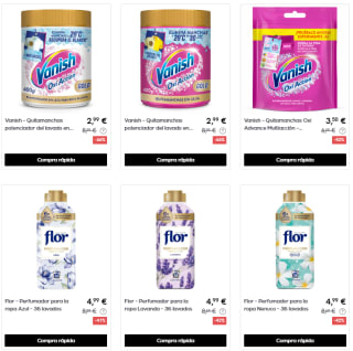 Hasta 60% + 10€ EXTRA descuento productos limpieza grandes marcas precios muy buenos