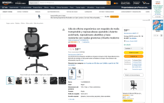 Silla de Oficina Ergonómica por 59,49€