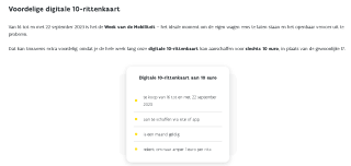 10-rittenkaart voor De Lijn voor €10