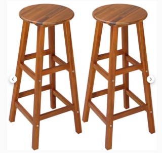 Set van 2 stuks Casaria Acaciahout Barkrukken - voor €54,95 bij DeubaXXL