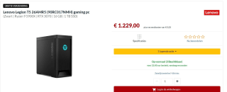 Lenovo Legion T5 26AMR5 (90RC017NMH) voor €1229 bij Alternate