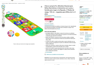 Alfombra Musical para Niños Chicco Jump & Fit 150cm por solo 28,99€