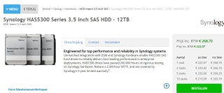 Synology HAS5300 Series 3.5 inch SAS HDD - 12TB voor €268,70 bij Hardwarewebwinkel