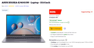 ASUS X515EA-EJ4003W i5-1135G7 IPS 16 GB RAM 512 GB SSD voor €509 bij Bol.com