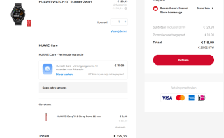 Huawei Watch GT Runner zwart + gratis EasyFit 2 Strap Rood 22 mm voor €119,99 dmv code bij Huawei