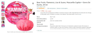 Bear Fruits, Flamenco, Liso & Suave, Mascarilla Capilar + Gorro De Ducha por 1,79€