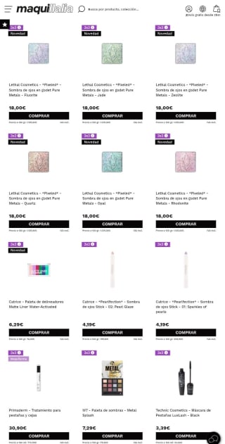 3×2 en sección de Ojos en Maquillalia.