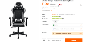 Silla Gaming Woxter Stinger Station por 119€
