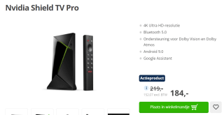 Streaming content Nvidia Shield TV Pro voor €184 bij Paradigit