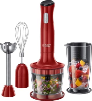Russell Hobbs 3-in-1 Staafmixer rood of zwart voor €33,02 bij Amazon